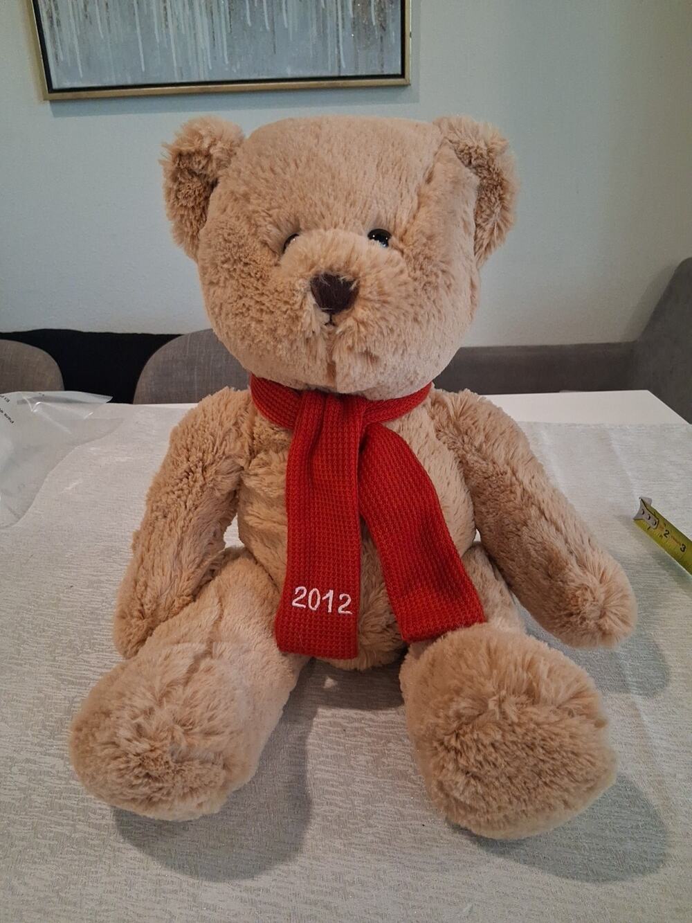 Kohl's St Nicholas Square 2012 Christmas Teddy Bear Plush 14" Red Scarf 163331